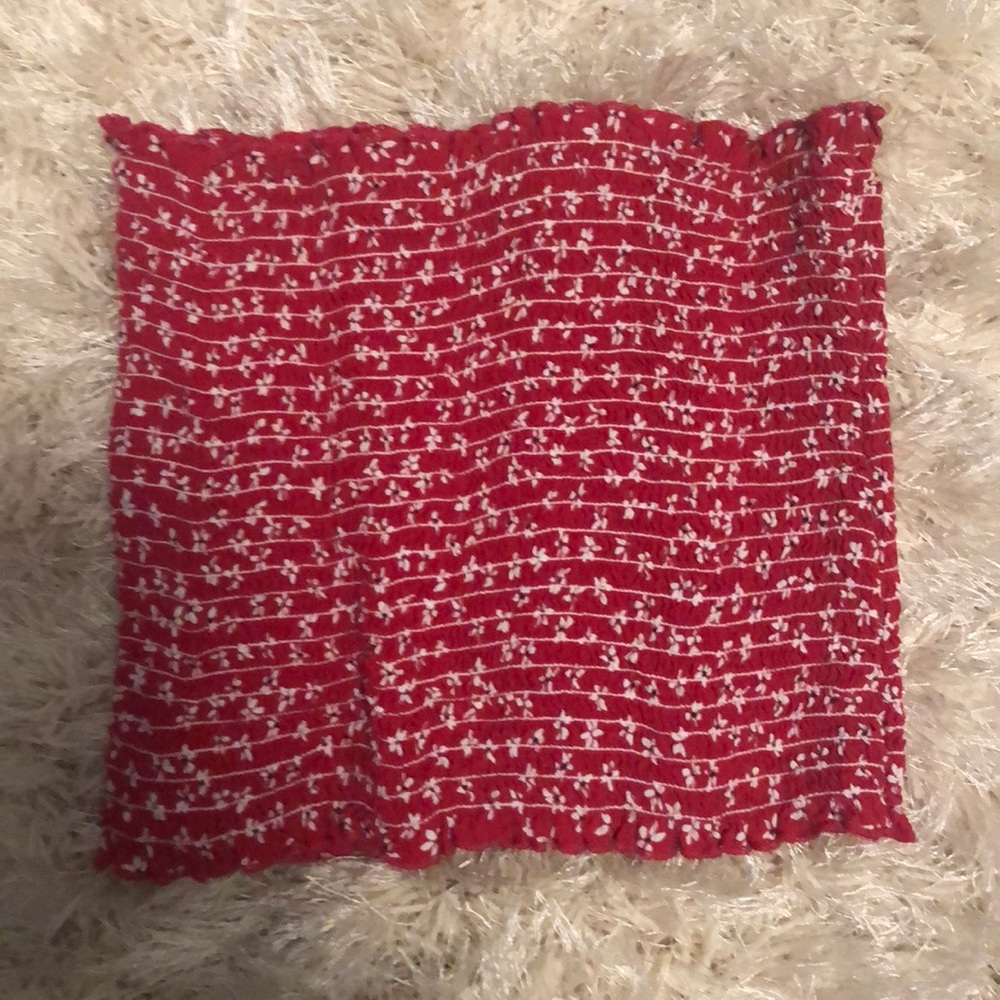 Red flowered pac sun crop body con top